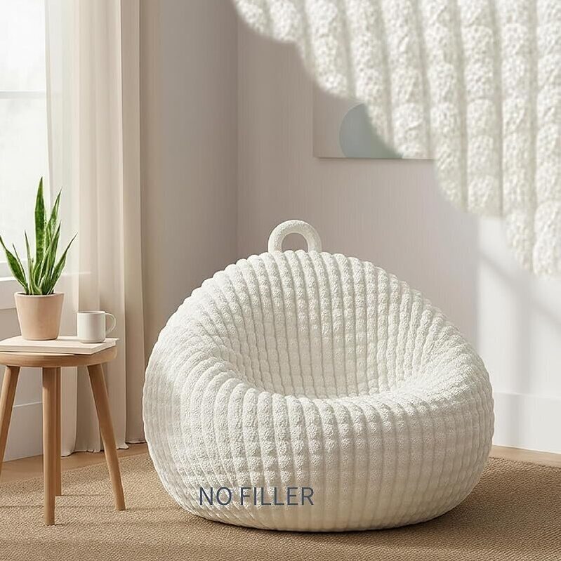 Honeydak Bubble Faux Fur Stuffed Animal Storage Bean Bag Chair
