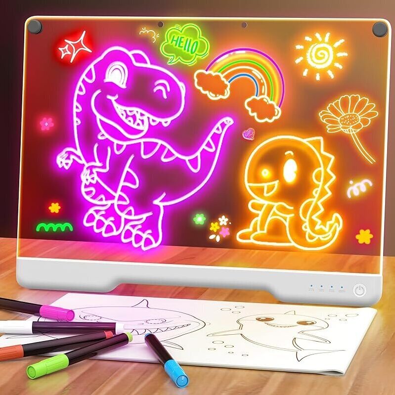 Geokay 16-in Rechargeable LED Drawing Board - Fun and Educational for Kids