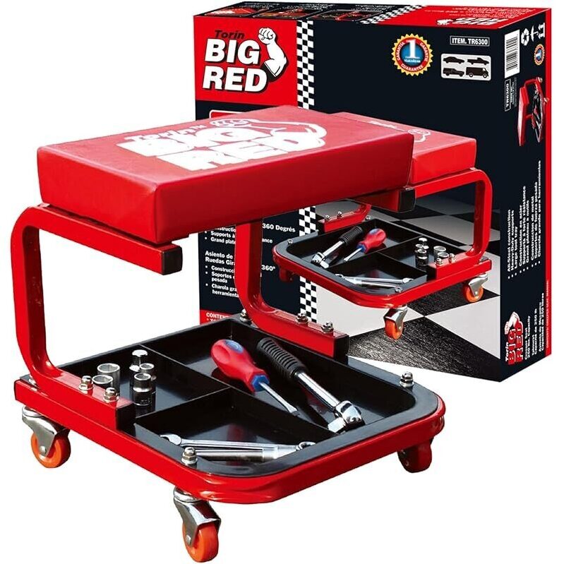 Big Red Torin 260lbs Rolling Automotive Creeper Seat - Industrial-Grade