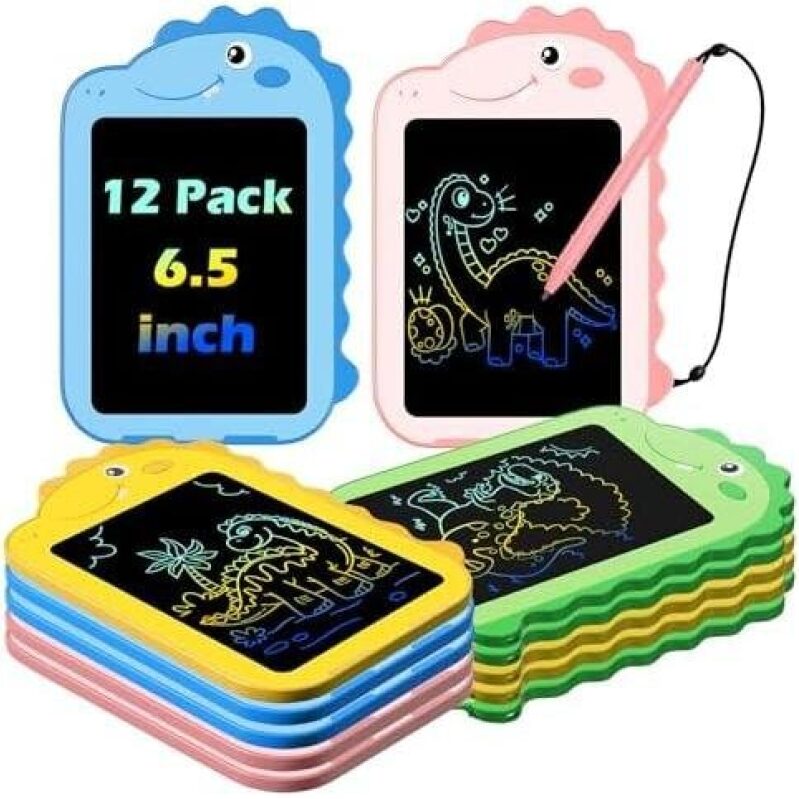 12 Pack Children's LCD Drawing Tablets with Dinosaur Themes - 56% Discount