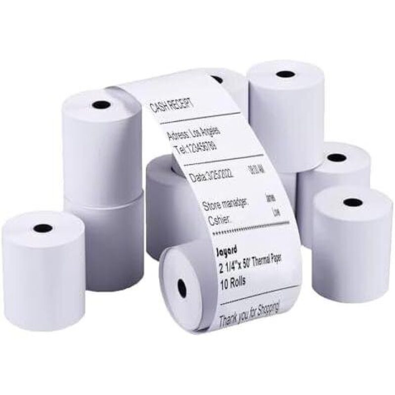 10 Rolls of 2.14' x 50' Thermal Paper for Cash Receipts - 40% OFF