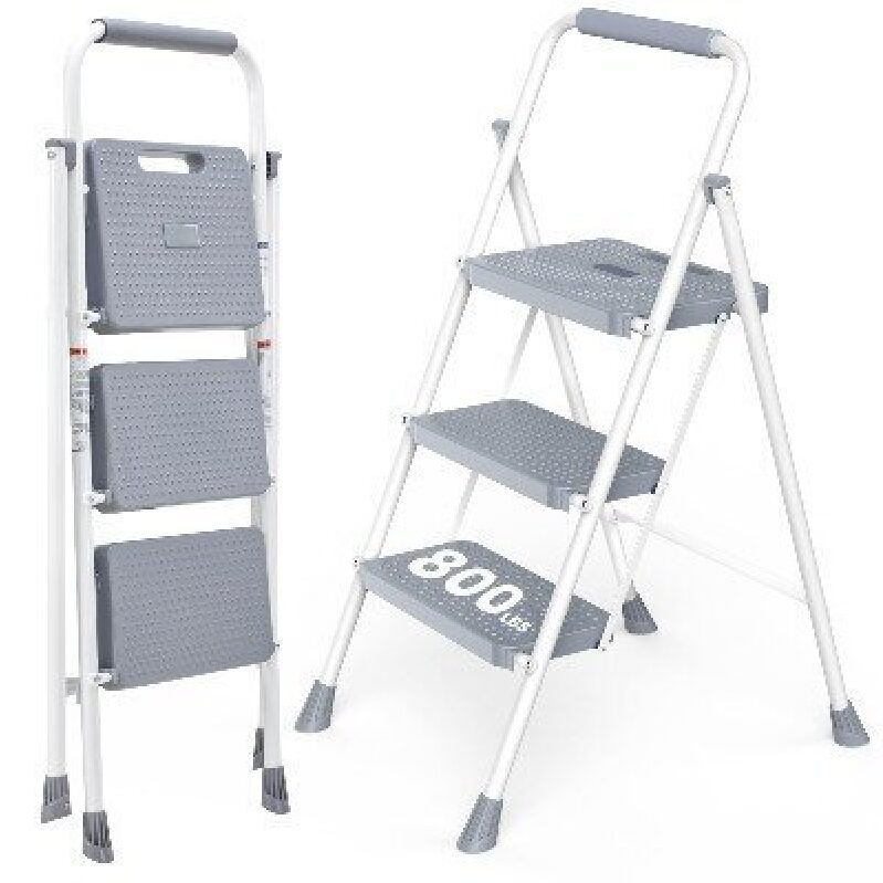 Sturdy 3-Step Folding Household Ladder - Perfect for Home Use