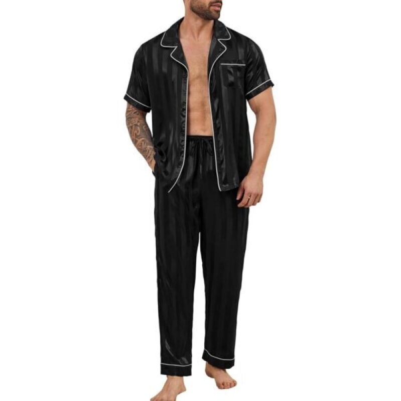 Men's Silk Satin Sleepwear Short Sleeve Pajamas -50% Off
