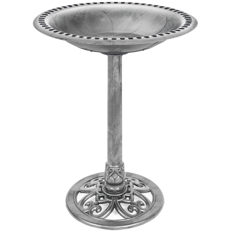 Outdoor Rustic Pedestal Bird Bath Accent - Enhance Your Garden with Style