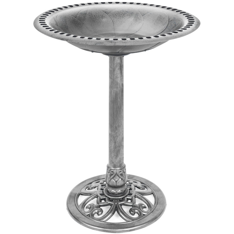 Outdoor Rustic Pedestal Bird Bath Accent - Enhance Your Garden with Style