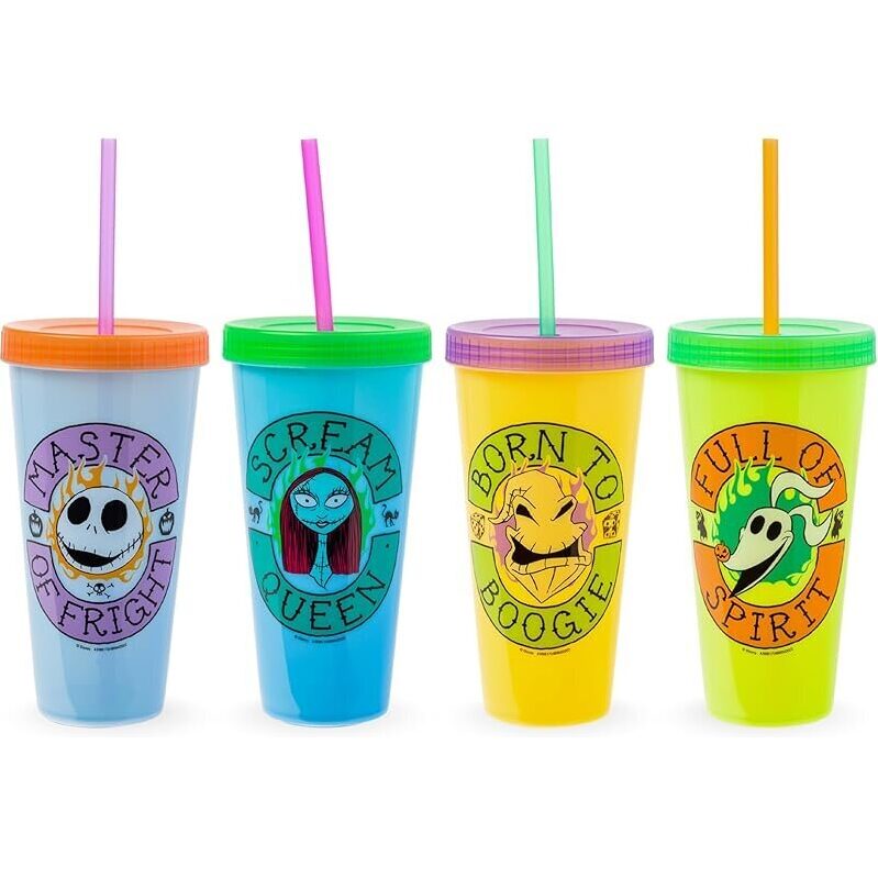 4 Silver Buffalo Disney Nightmare Before Christmas Tumblers