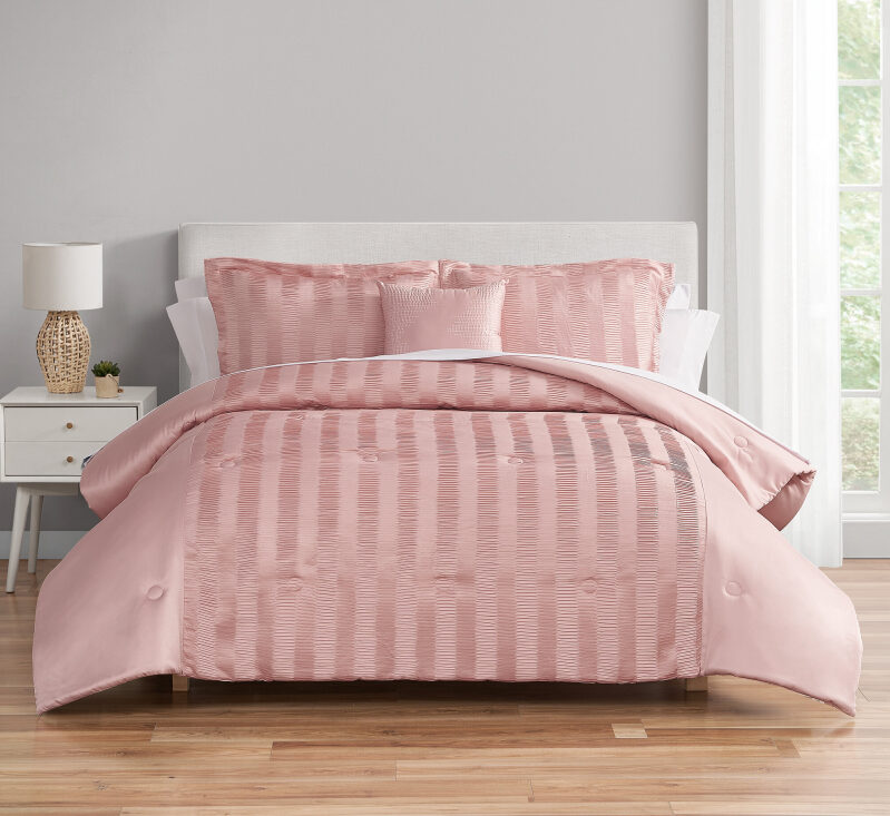 Mainstays Blush Pink 10 Piece Bed in a Bag Comforter Set - Queen Size