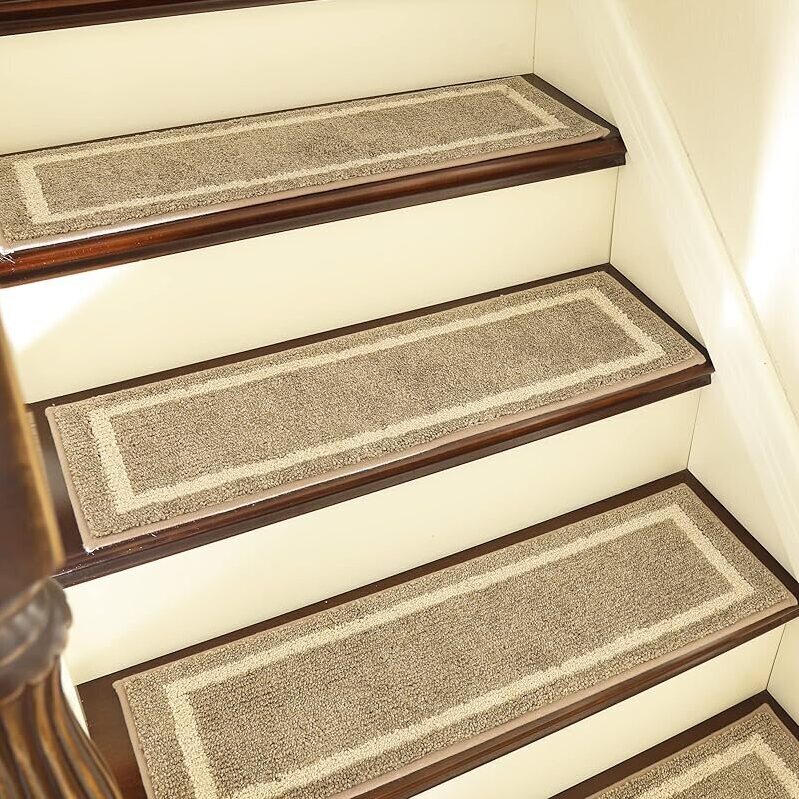 COSY HOMEER Soft Stair Treads Non-Slip Carpet Mat 28inX9in 4pcs