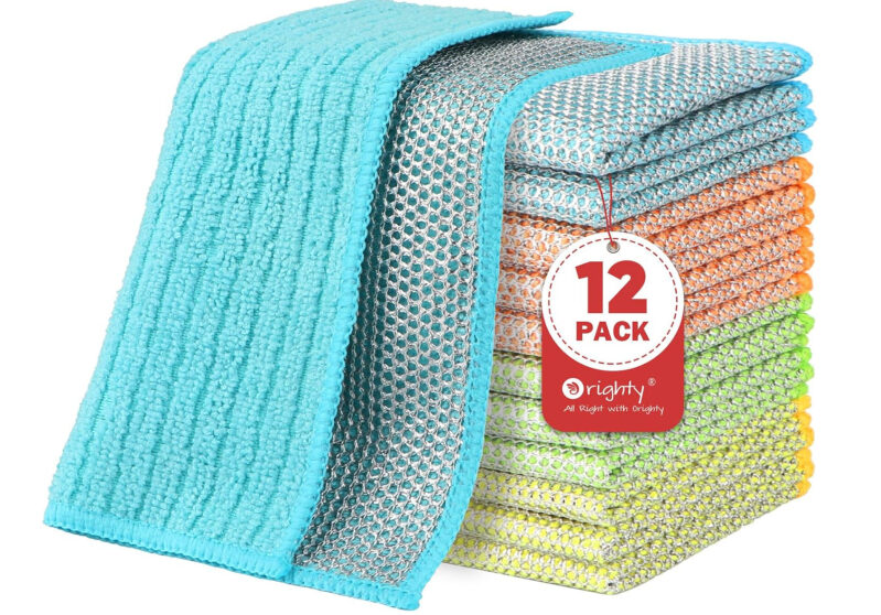 Upgraded Steel Wire Dishwashing Cloths - 12 Pack