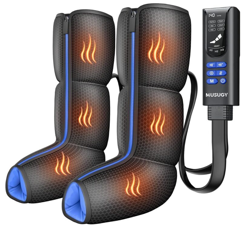 MUSUGY Air Compression Leg Massager with Heat - Perfect Gift for Mother's Day