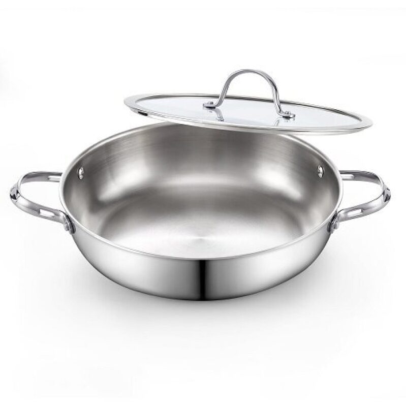 Affordable Cooks Standard Triple-Layer Stainless Steel Frying Pan, 12 Inch