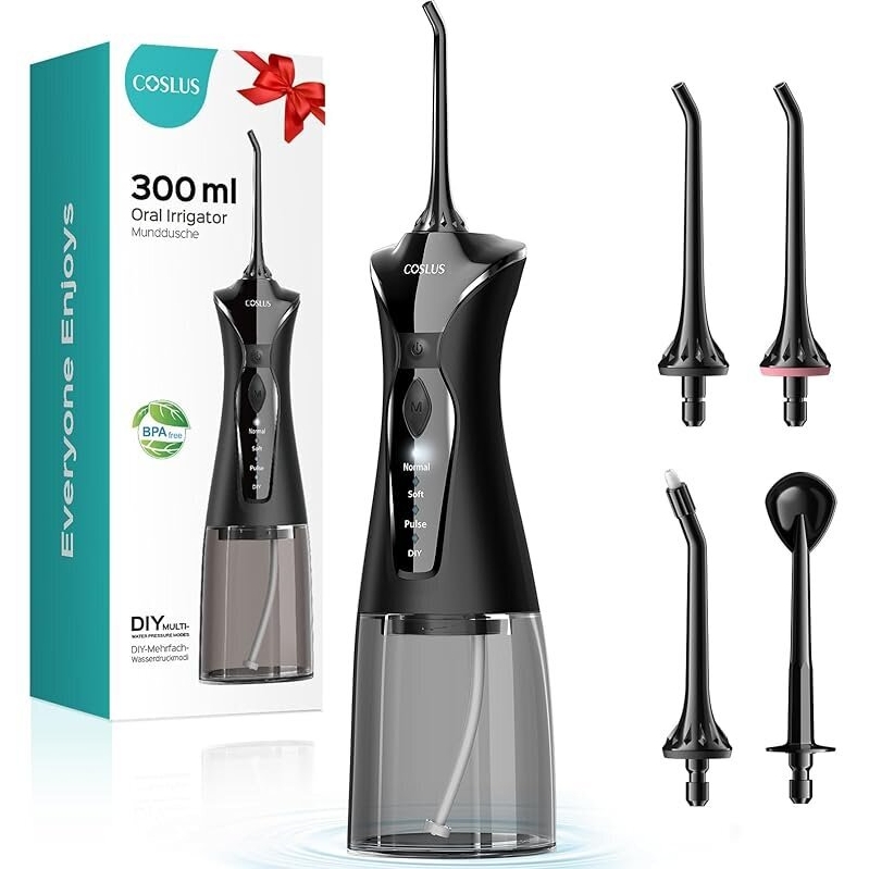 COSLUS Water Dental Flosser Pick for Teeth - 4 Modes