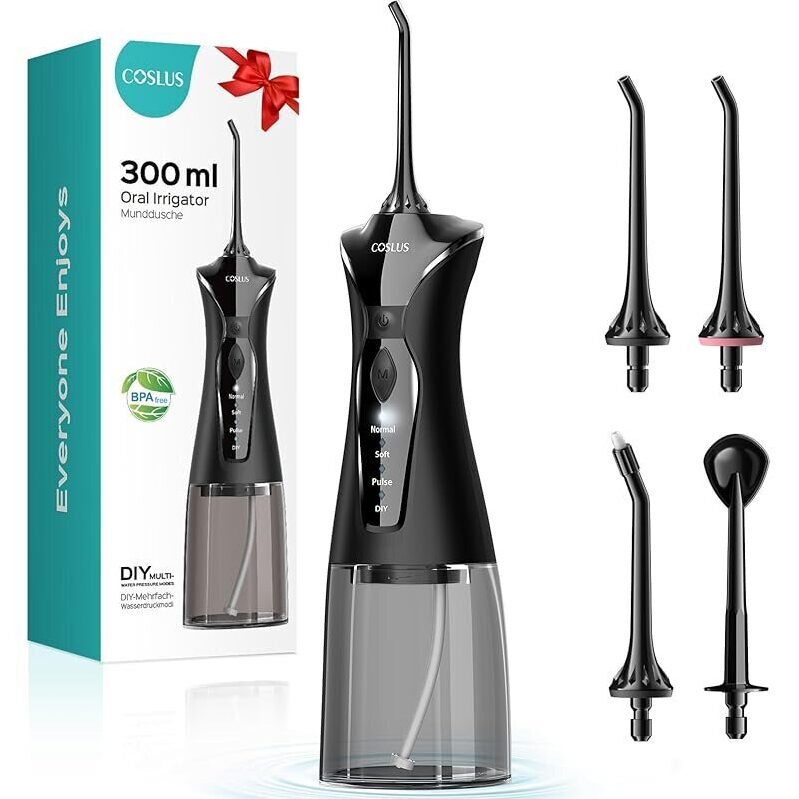 COSLUS Water Dental Flosser Pick for Teeth - 4 Modes
