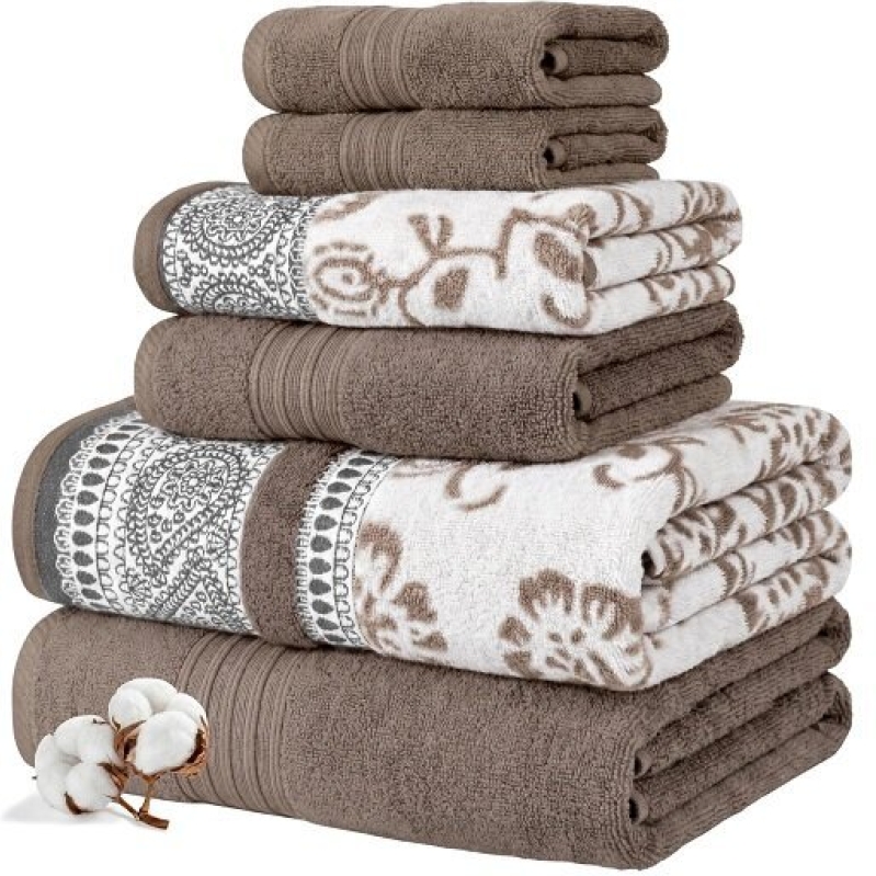 Premium 100% Cotton 6-Piece Towel Set on Sale for $22.49