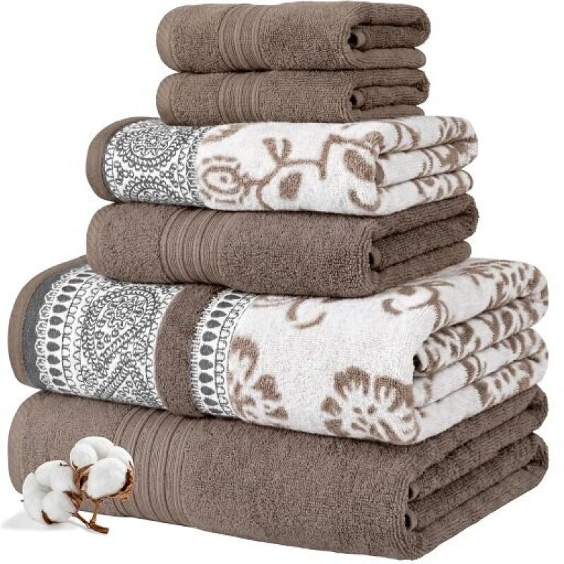 Premium 100% Cotton 6-Piece Towel Set on Sale for $22.49