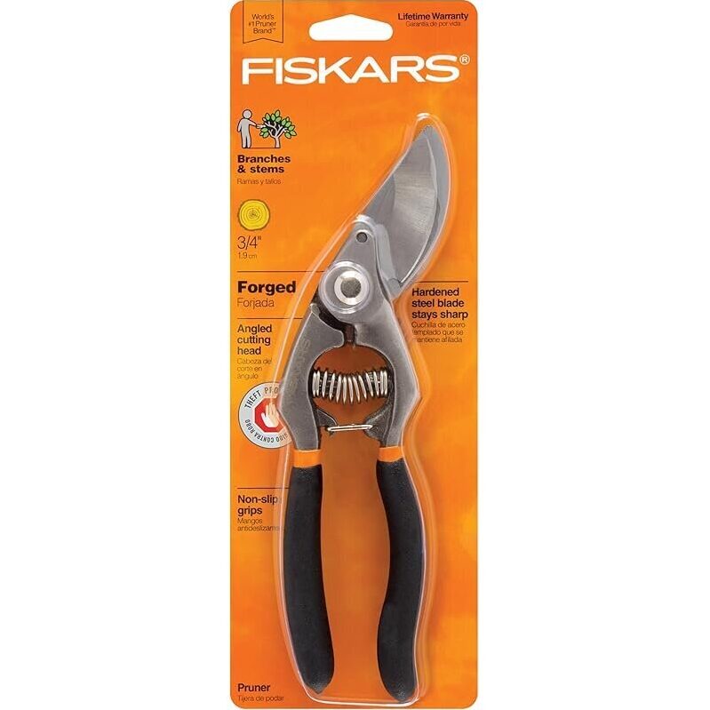 FISKARS Forged Steel Bypass Pruner - Ultra-Durable, High-Efficiency Pruning Tool