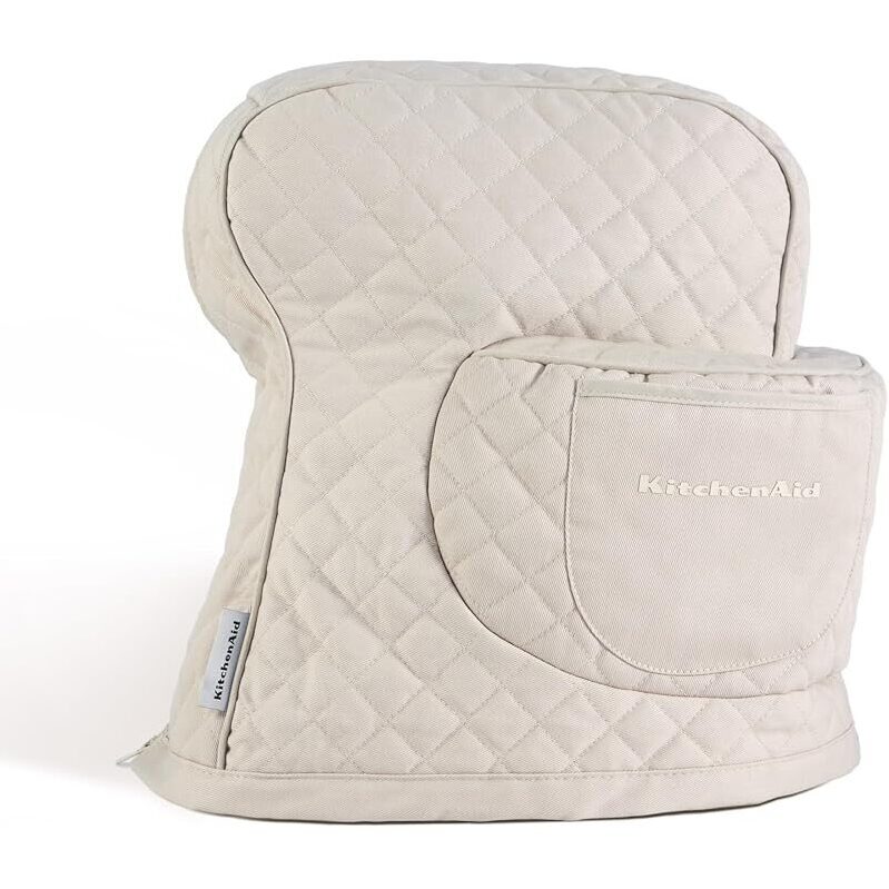 KitchenAid Fitted Tilt-Head Solid Stand Mixer Cover with Pocket - Beige