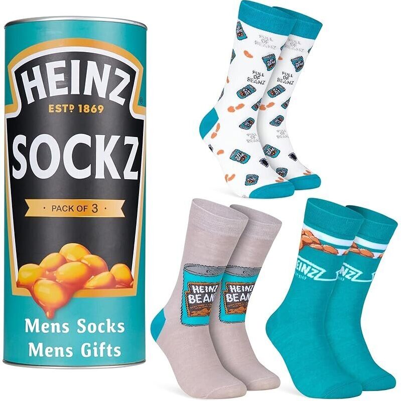 3-Pack Heinz Socks for Men and Teens - Ketchup Baked Beans Design