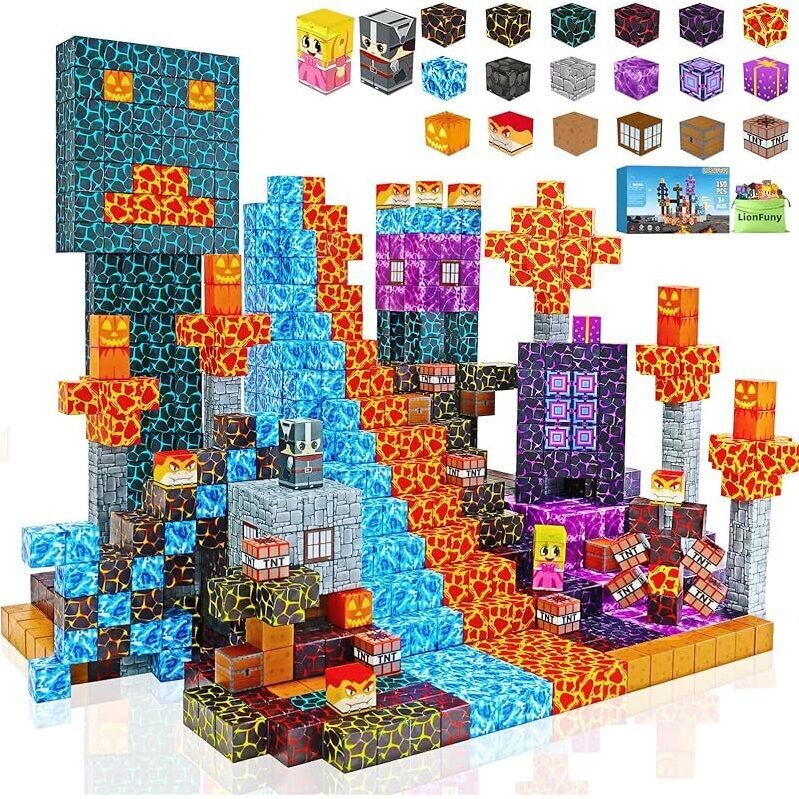 LionFuny 150-Piece Magnetic Building Blocks Set for Kids