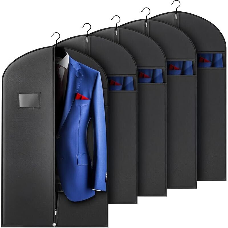 5-Pack Hleelomi 40-inch Suit Garment Bag for Travel and Storage