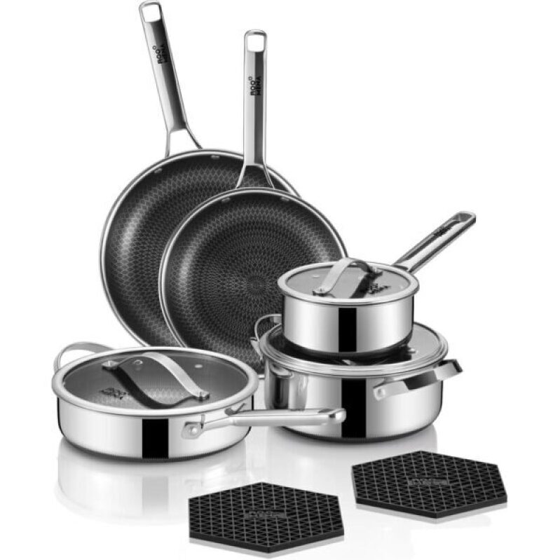 Boon 10-Piece Non-Stick Stainless Steel Cookware Set -56% Off