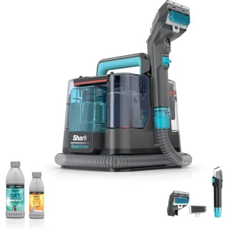 Shark StainStriker Portable Carpet & Upholstery Cleaner with Self-Cleaning, Spot, Stain, & Odor Eliminator, Includes 2 Cleaning Tools, 2 Cleaning Solutions, Charcoal, PX221BRN -21%