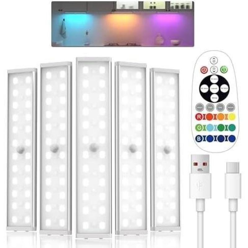 58 LED Wireless Remote Control Cabinet Bottom Induction Lights - 75% OFF
