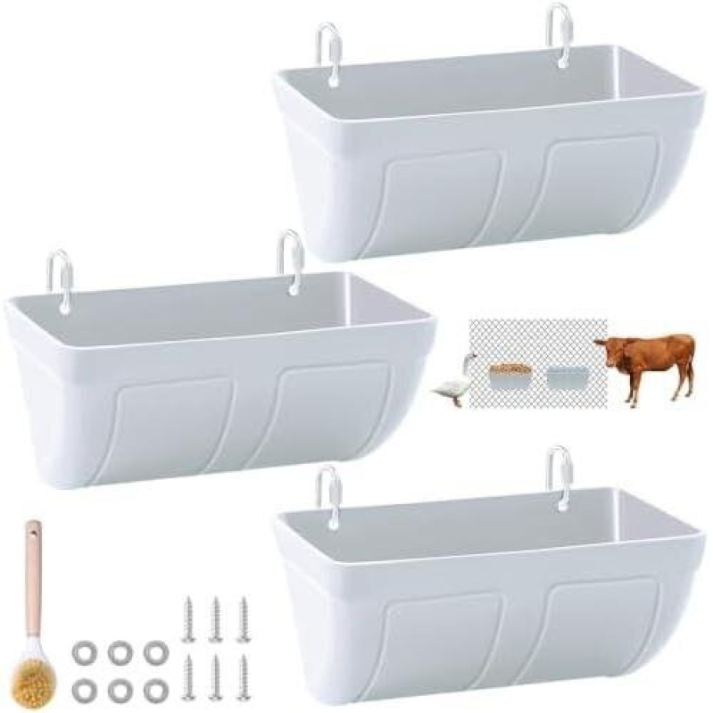 50% Off: 3-Piece Hanging Livestock Feeding Troughs - Perfect for Efficient Livestock Care