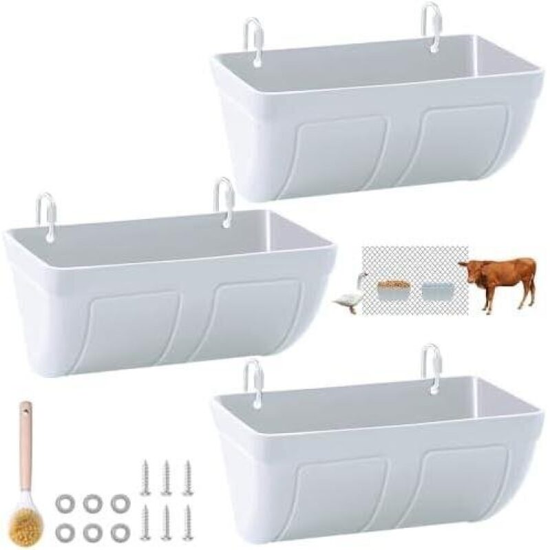 50% Off: 3-Piece Hanging Livestock Feeding Troughs - Perfect for Efficient Livestock Care