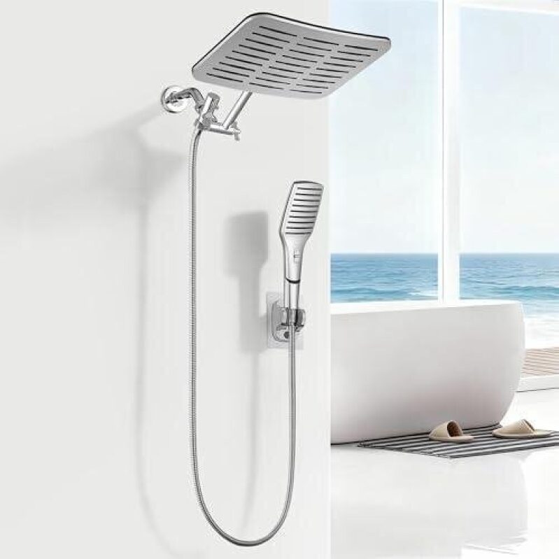 XXL 12.2 Inch Rainfall Shower Head with Handheld Spray - 50% Discount