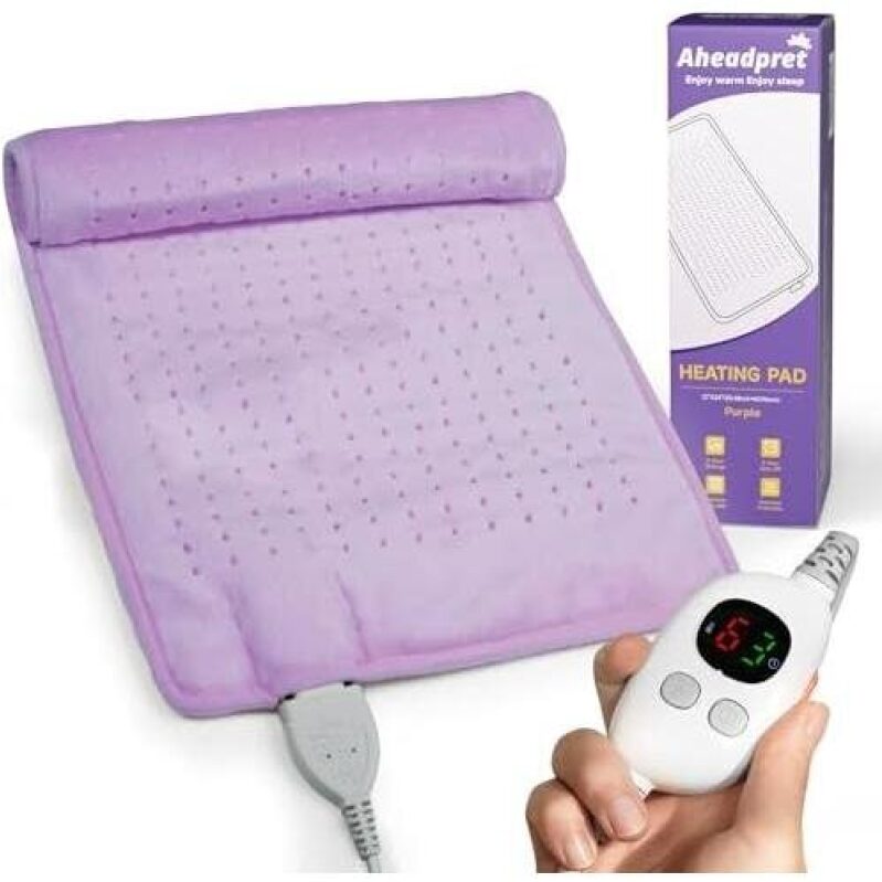 Aheadpret 12x24 Inch Electric Heating Neck Pad - 6 Temperature Settings, 3-Hour Auto Shutdown