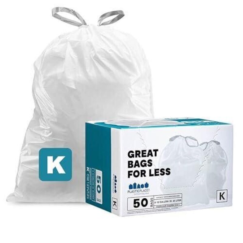 50 Pack 10-Gallon Drawstring Trash Bags - 23% OFF