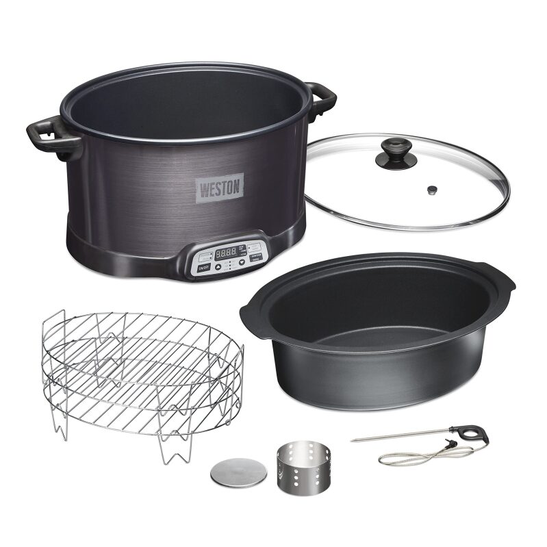 WESTON BRANDS 2-in-1 Indoor Electric Slow Cooker, 6 Quart
