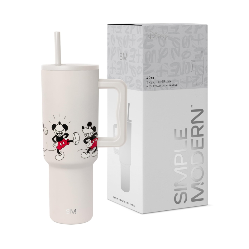 Simple Modern Disney 40 oz Tumbler with Handle and Straw Lid - Leak Resistant, Double Wall Insulated