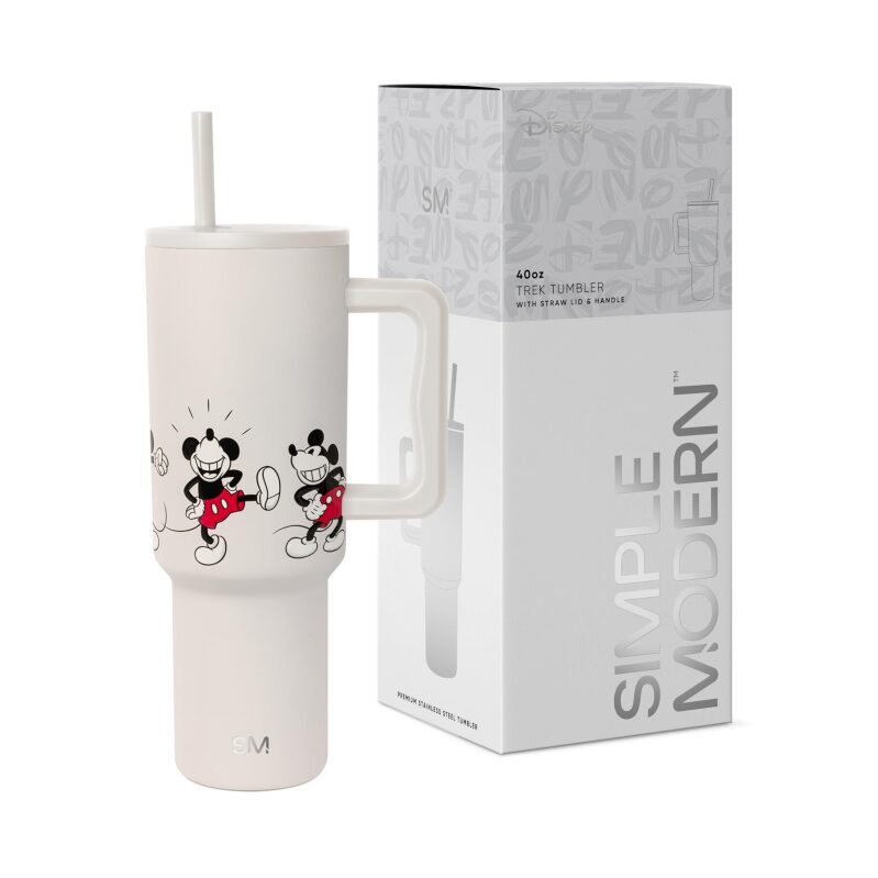 Simple Modern Disney 40 oz Tumbler with Handle and Straw Lid - Leak Resistant, Double Wall Insulated
