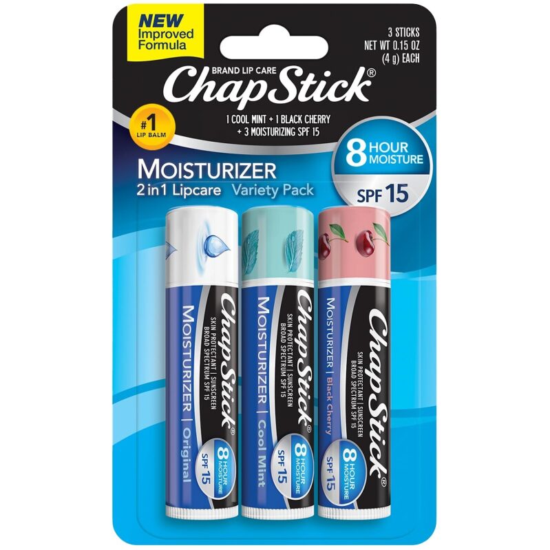 ChapStick Moisturizer 2-in-1 Lipcare Variety Pack - 3 Sticks