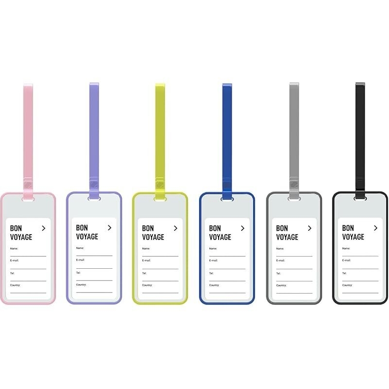 6ct Pack All Luggage Bag Tags - Bright, Durable, and Easy to Identify