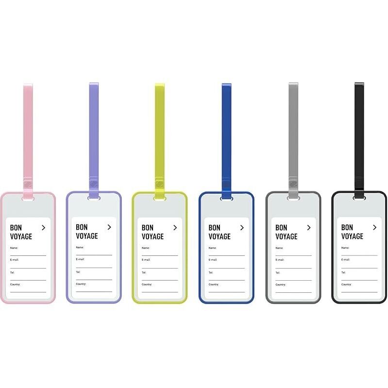 6ct Pack All Luggage Bag Tags - Bright, Durable, and Easy to Identify