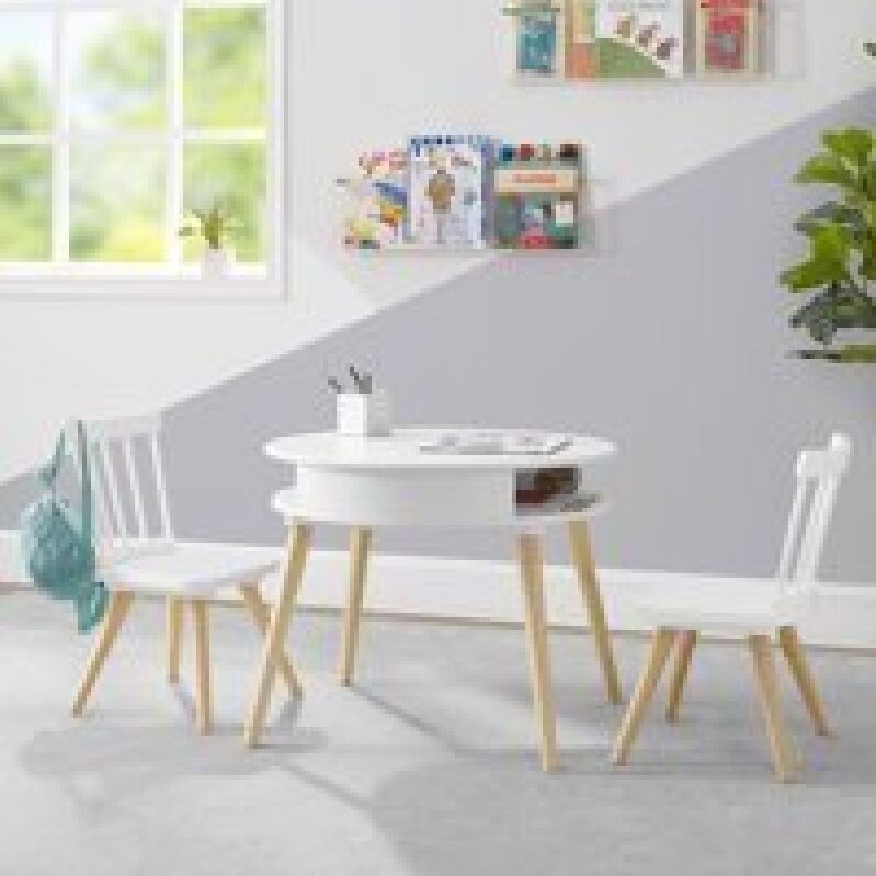 Hudson Storage Table and 2-Piece Chair Set for Kids