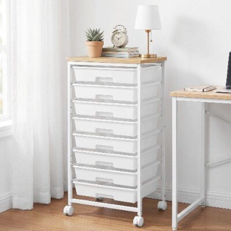 Versatile Rolling Storage Cart with 8 Drawers