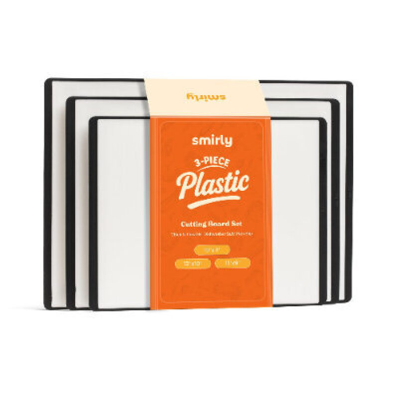 SMIRLY 3-Piece Plastic Cutting Board Set - Durable, Versatile, and Easy to Clean
