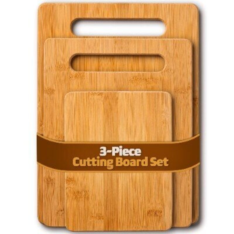 Eco-Friendly Bamboo 3-Piece Cutting Board Set