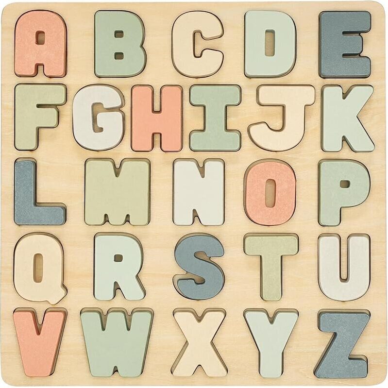 Pearhead Wooden Alphabet Puzzle - Interactive Learning Toy for Toddlers