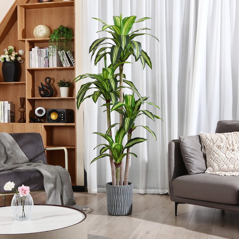 6ft Fake Dracaena Tree by DR.Planzen - Realistic Artificial Plant for Home, Office, and More