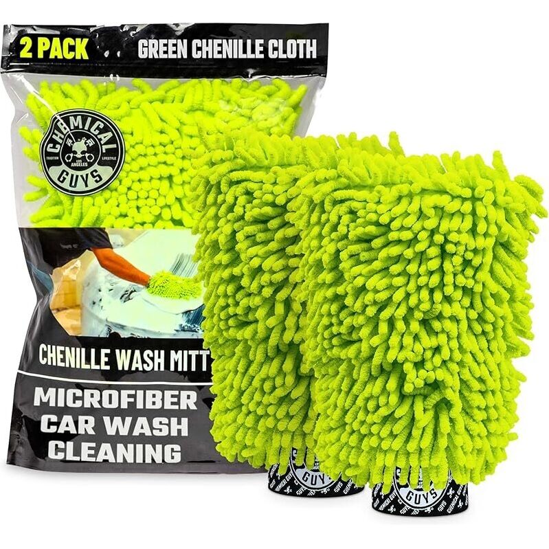 2 Chemical Guys Chenille Premium Scratch-Free Microfiber Wash Mitts