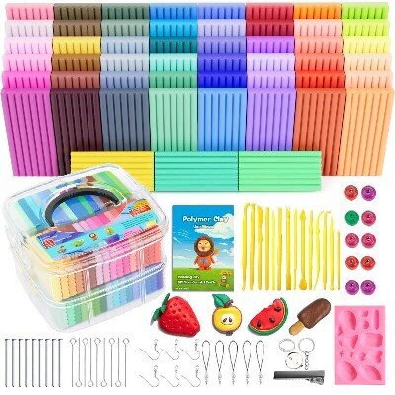 51 Color Polymer Clay Kit - Ideal for Crafting & DIY Projects