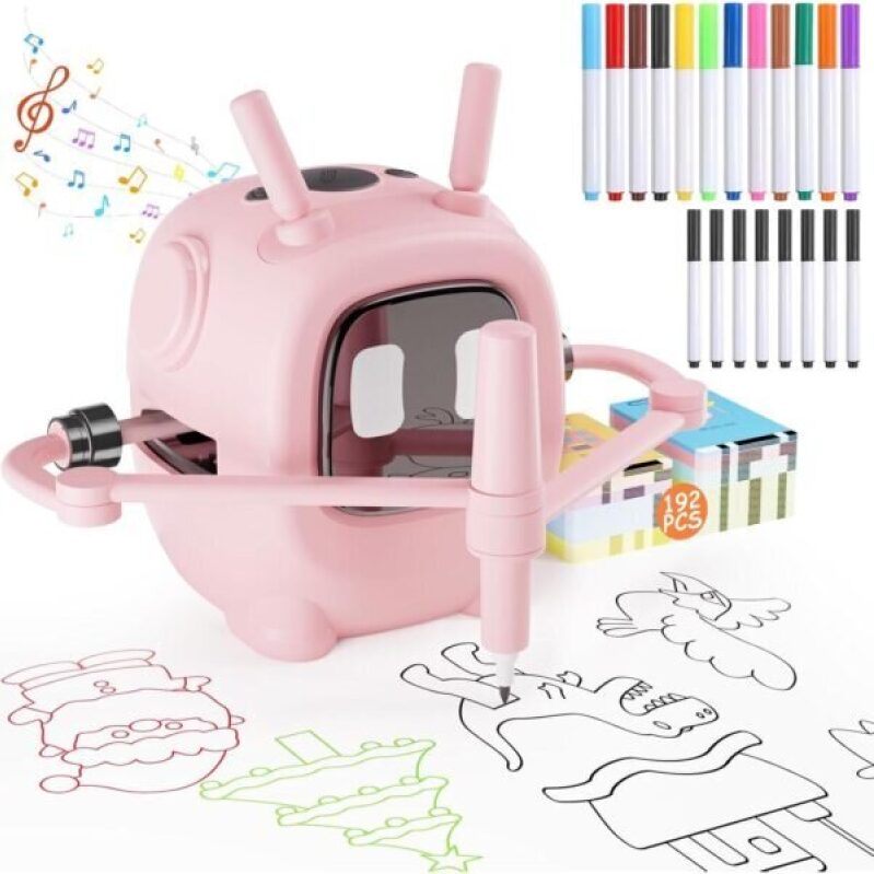 Smart Drawing Robot Toy for Kids - 192 Cards, 192 Pens, Interactive Learning