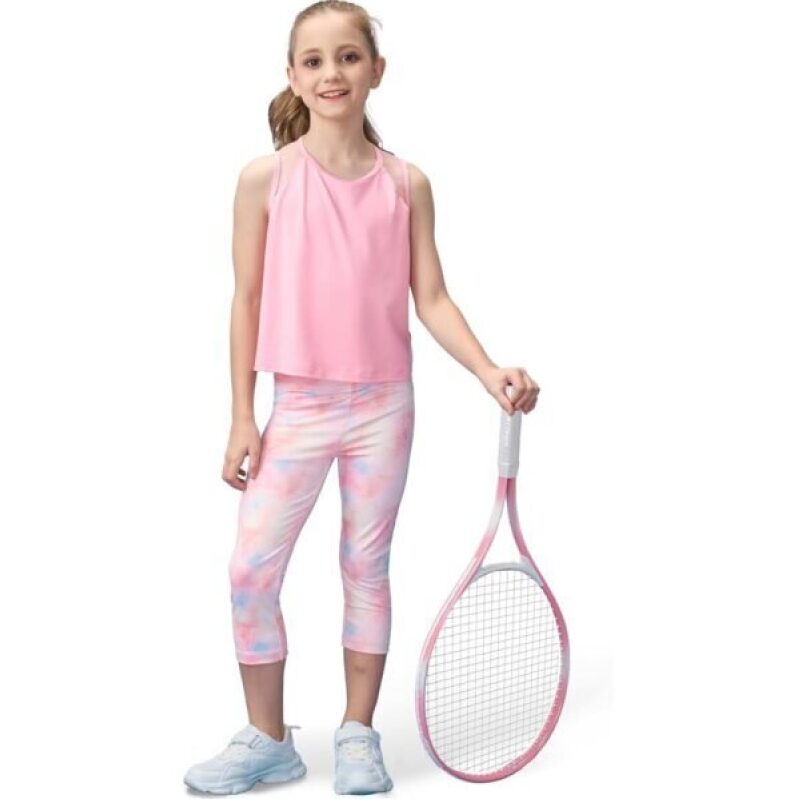 50% Off Gogokids Girls' Sporty Outfits: Pink Tie-Dye Tank & Capris
