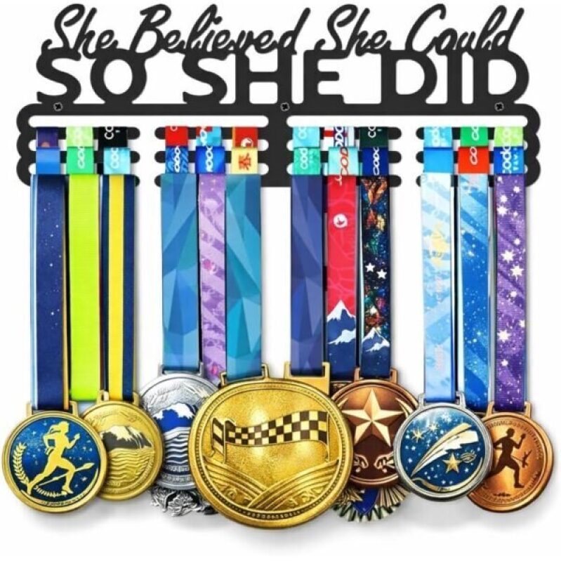 Premium Medal Display Rack -35% Off - She Believed She Could So She Did