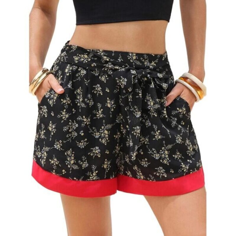 Bohemian Floral Print Shorts with Tie-Dye Design - 60% Off